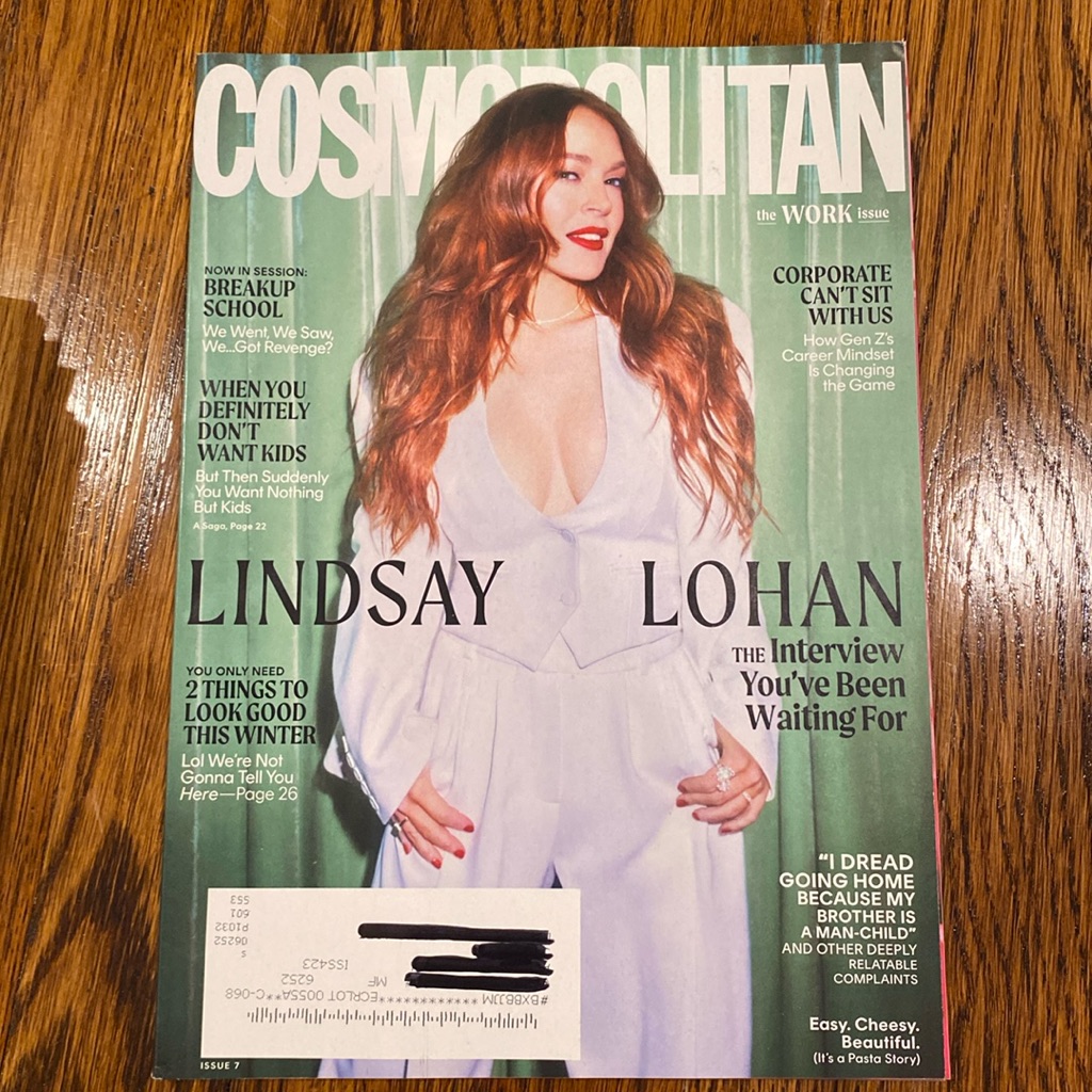 Cosmopolitan Magazine  2022 Issue 7  Lindsay Lohan  The Work Issue Cosmo